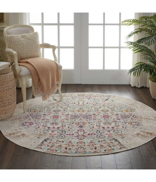Nourison Vintage Kashan Round Area Rug VKA02-Ivory