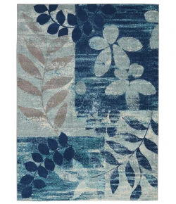 Nourison Home Tranquil TRA01 Navy/Light Blue 5 ft. 3 in. X 7 ft. 3 in. Area Rug