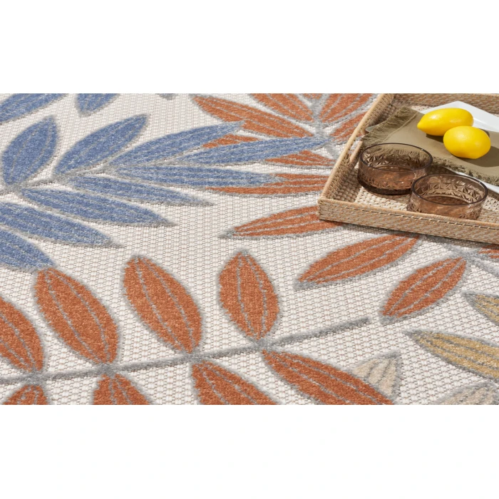 Nourison Aloha Blue Mocha ALH18 7’10” Round Rug