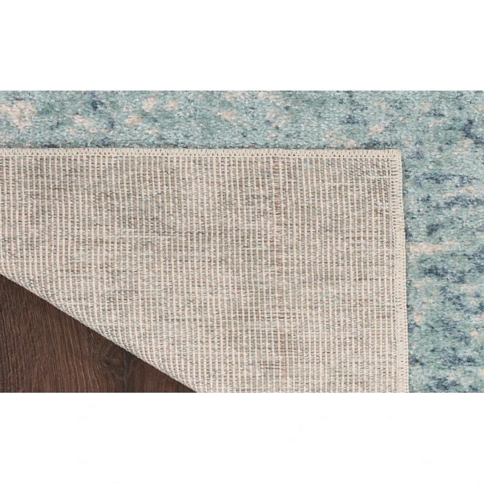 Nourison Astra Machine Washable Blue Ivory ASW07 3 ft. 3 in. X 5 ft. Rectangle Rug