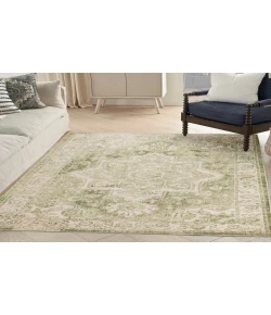 Nourison Home Astra Machine Washable ASW12 Ivory Green 4 ft. X 6 ft. Area Rug