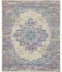 Nourison Home Grafix GRF14 Ivory Pink 7 ft. 10 in. X 9 ft. 10 in. Area Rug
