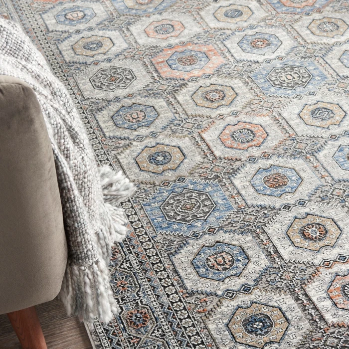 Nourison Starry Nights Area Rug STN09 Grey/Navy 5'3" x 7'3"