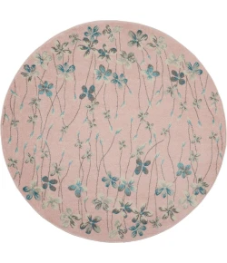 Nourison Home Tranquil TRA04 Pink 5 ft. 3 in. Round Area Rug