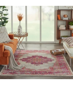 Nourison Home Passion PSN03 Ivory/Fuchsia 3 ft. 9 in. X 5 ft. 9 in. Area Rug