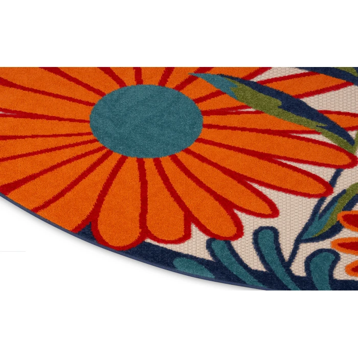 Nourison Aloha Multicolor ALH33 4 ft. Round Rug