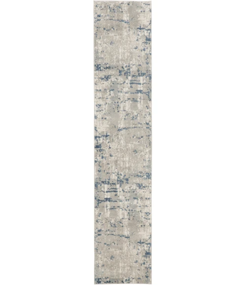 Nourison Quarry Ivory Grey Blue QUA01 8 ft. Rect. Rug