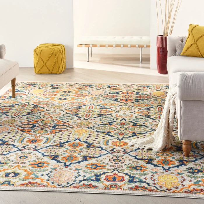 Nourison Allur Area Rug ALR03 Ivory Multicolor