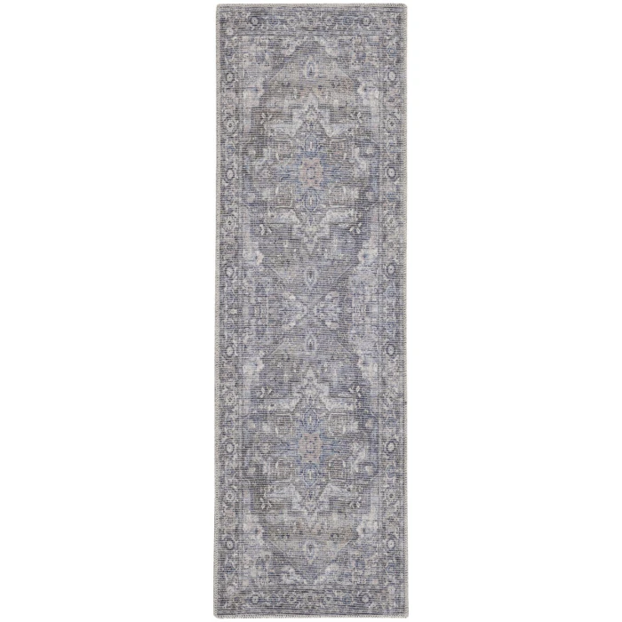 Nicole Curtis Machine Washable Series 1 Area Rug SR101 Grey