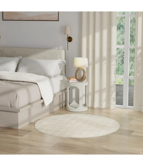 Nourison Serenity Home Ivory Cream SRH05 4 ft. X Round Rug
