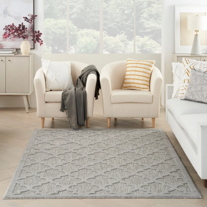 Nourison Easy Care Area Rug NES01 Silver Grey