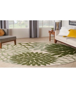 Nourison Home Aloha ALH05 Ivory Green 5 ft. 3 in. Round Area Rug
