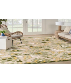 Nourison Home Aloha ALH17 Ivory Green 12 ft. X 15 ft. Area Rug