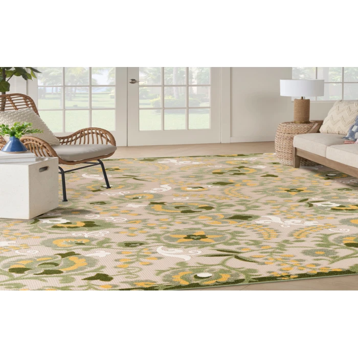Nourison Aloha Ivory Green ALH17 12 ft. X 15 ft. Rectangle Rug