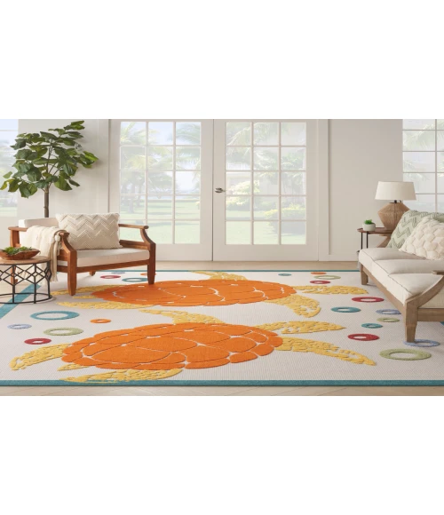 Nourison Aloha Teal Multi ALH27 9 ft. X 12 ft. Rectangle Rug