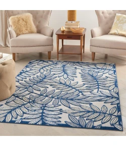 Nourison Home Aloha ALH18 Ivory/Navy 3 ft. 6 in. X 5 ft. 6 in. Area Rug
