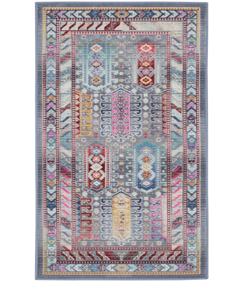 Nourison Vintage Kashan Grey/Multi VKA06 2 ft. X 4 ft. Rectangle Rug