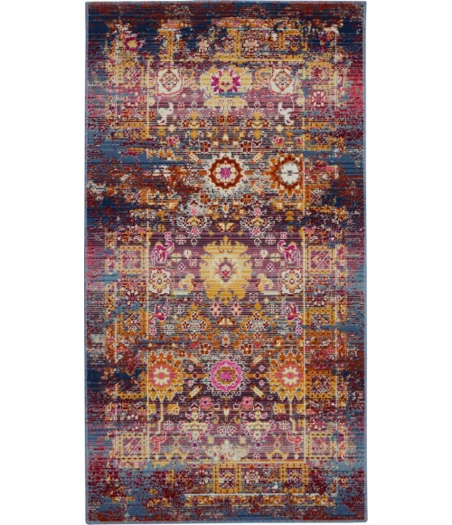 Nourison Vintage Kashan Area Rug VKA03-Red/Multicolor