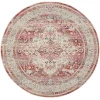Nourison Home Vintage Kashan VKA07 Red/Ivory 6 ft. Round Area Rug
