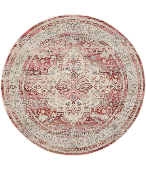 Nourison Vintage Kashan Area Rug VKA07-Red/Ivory
