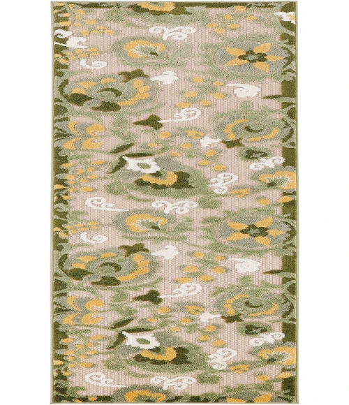 Nourison Aloha Ivory Green ALH17 2 ft. X 6 ft. Rectangle Rug