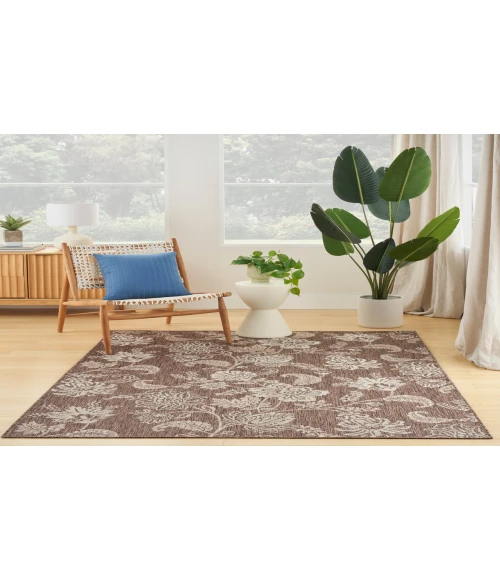 Nourison Garden Oasis Mocha GOA03 5 ft. X 7 ft. Rectangle Rug