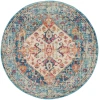 Nourison Home Passion PSN23 Ivory Light Blue 5 ft. Round Area Rug