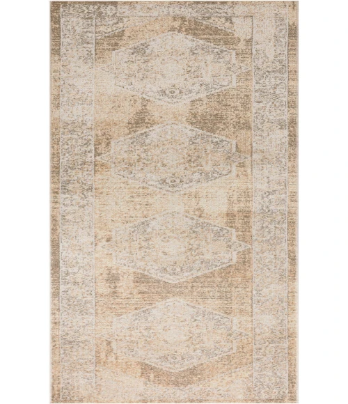 Nourison Astra Machine Washable Beige ASW13 2 ft. 2 in. X 8 ft. Rectangle Rug