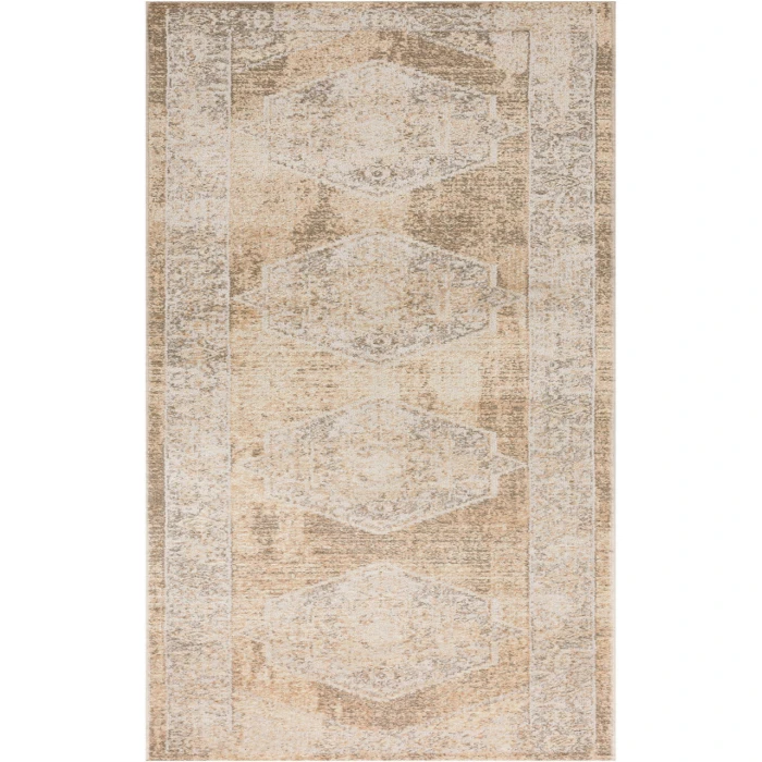 Nourison Astra Machine Washable Beige ASW13 2 ft. 2 in. X 8 ft. Rectangle Rug