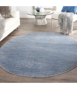 Nourison Home Nourison Essentials NRE01 Blue/Grey 6 ft. Round Area Rug