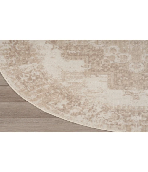 Nourison Grafix Ivory Beige GRF14 5 ft. 3 in. Round Rug