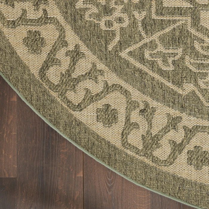 Nourison Tulum Olive TLM05 8 ft. X Round Rug