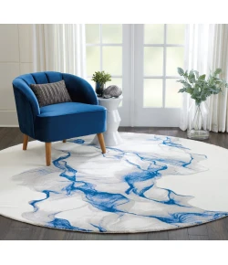 Nourison Home Twilight TWI27 Ivory/Blue 8 ft. Round Area Rug
