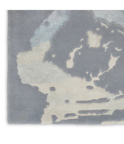 Nourison Prismatic Area Rug PRS19 Seafoam/Silver 5'6" x 7'5"