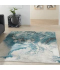 Nourison Maxell Area Rug MAE08 Ivory/Teal 3'10" x 5'10"