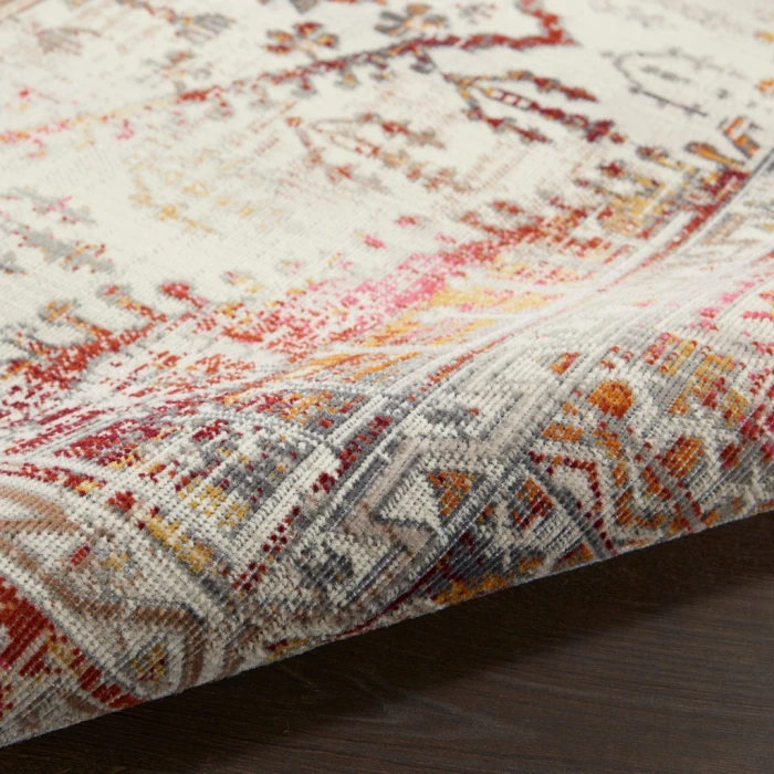 Nourison Vintage Kashan Area Rug VKA08-Ivory Red