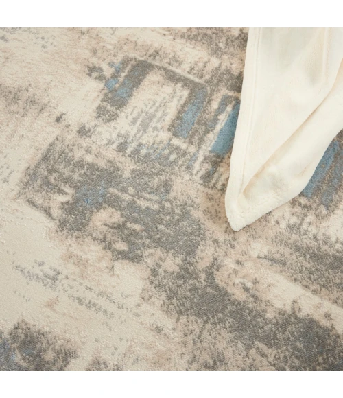 Nourison Solace Ivory/Grey/Blue Area Rug SLA07-Ivory/Grey/Blue