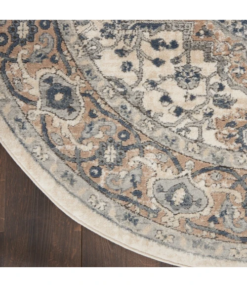 Nourison Quarry Ivory Grey QUA05 10 ft. X Round Rug