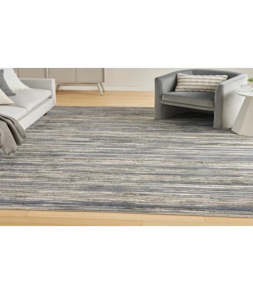 Nourison Serenity Home Ivory Grey Blue SRH03 7 ft. 10 in. X 9 ft. 10 in. Rectangle Rug