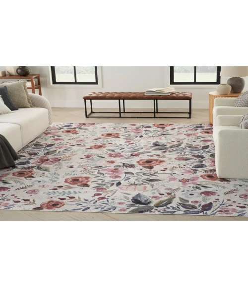 Nourison Nourison Washables Ivory Pink NWB01 5 ft. 2 in. X 7 ft. Rectangle Rug
