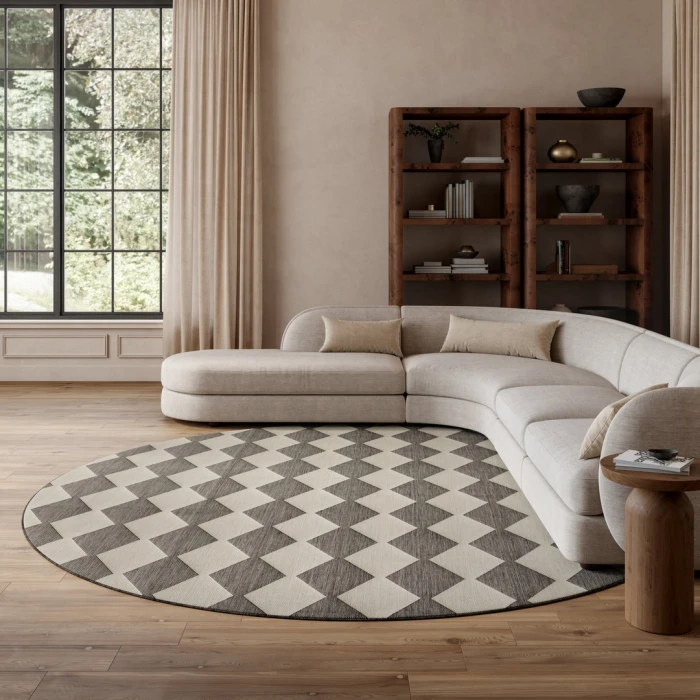 Nourison Positano Charcoal POS04 10ft. Round Rug