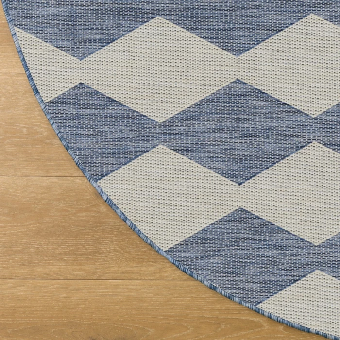 Nourison Positano Navy Blue POS04 6 ft. X Round Rug