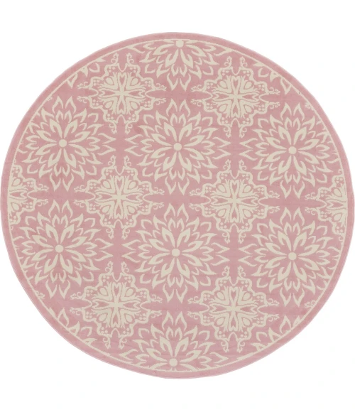 Nourison Jubilant Round Area Rug JUB06-Ivory/Pink