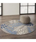 Nourison Aloha Round Area Rug ALH18-Grey/Blue