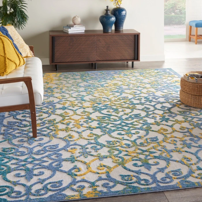 Nourison Aloha Area Rug ALH21-Ivory Blue