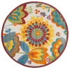 Nourison Home Aloha ALH25 Multicolor 5 ft. 3 in. Round Area Rug