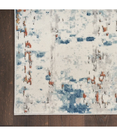 Nourison Quarry Beige Blue Rust QUA01 8 ft. Rect. Rug