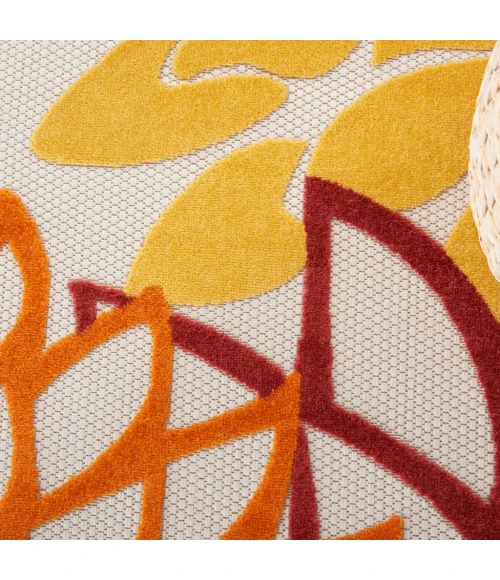 Nourison Aloha Area Rug ALH05-Red Multi Colored