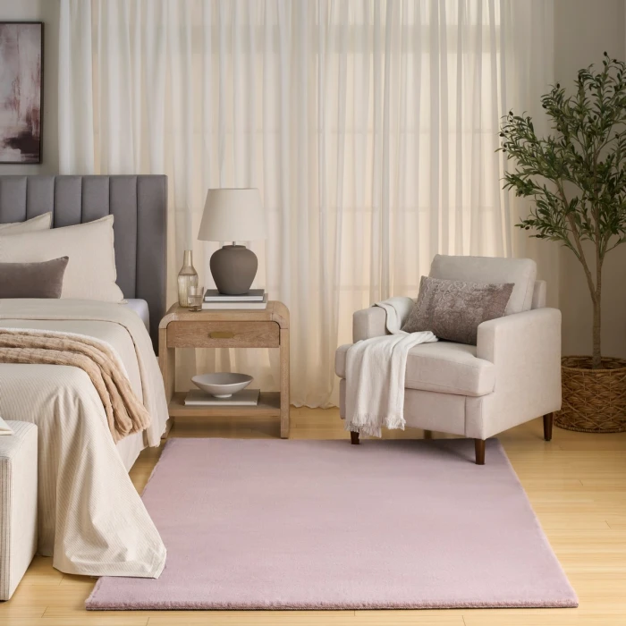 Nourison Soft Plush Rabbit Fur Lavender SFF01 7 ft. 6 in. X 9 ft. 6 in. Rect. Rug