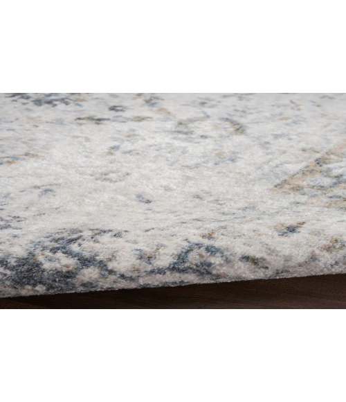 Nourison Astra Machine Washable Ivory Blue ASW16 2 ft. X 6 ft. Rectangle Rug